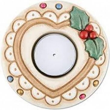 Porta Tea Light con Cuore - Crema